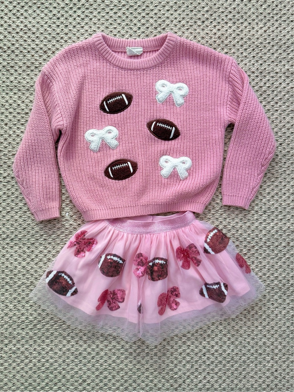 Sweet wink tulle sequin football skirt and sweater